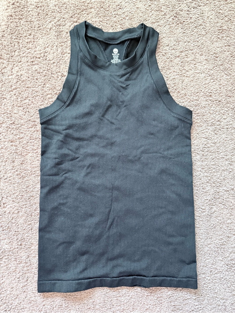 Senita Black Ribbed Tank Top